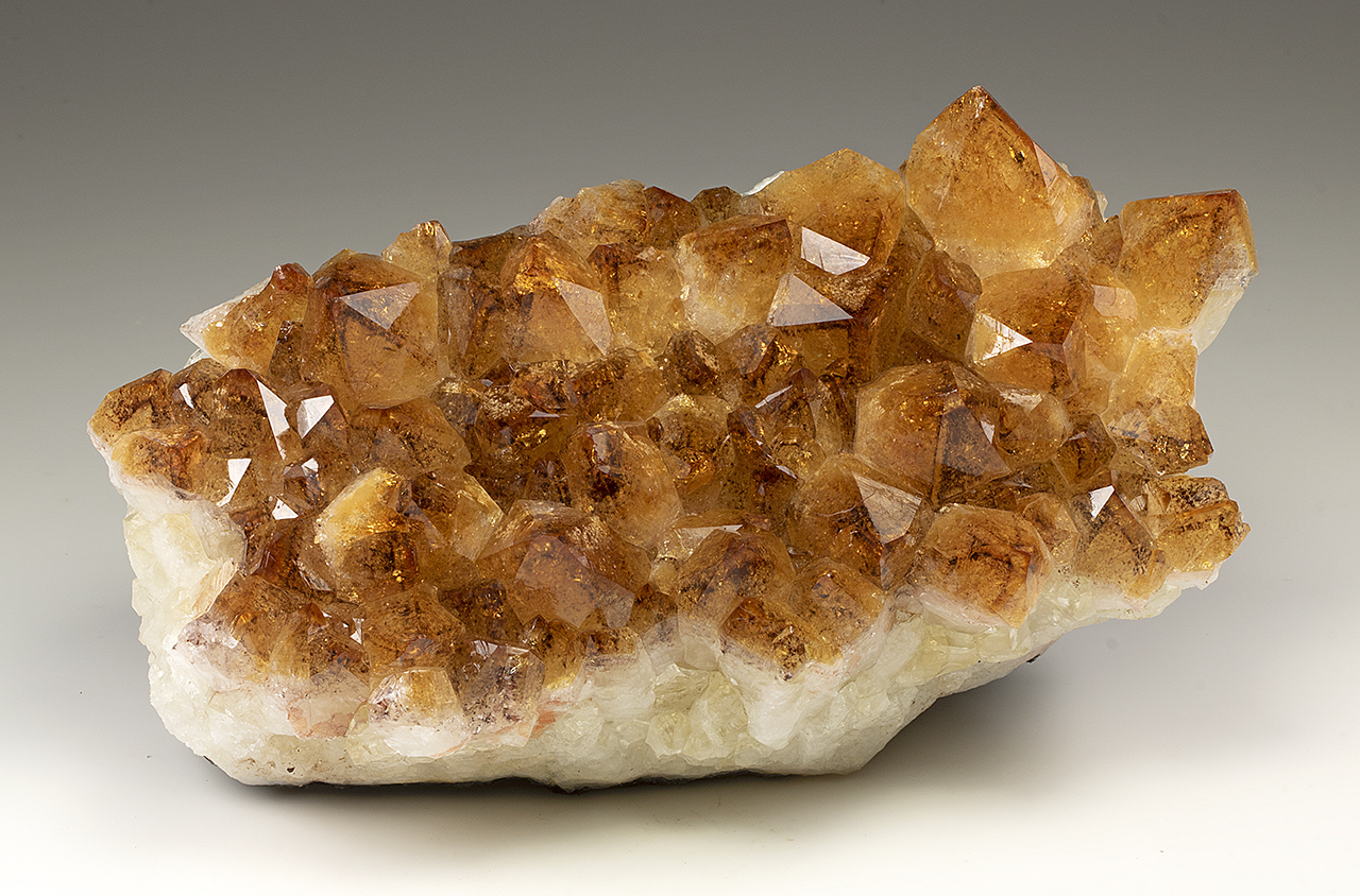 6.5 Smoky, Yellow Quartz Crystal Cluster (Heat Treated